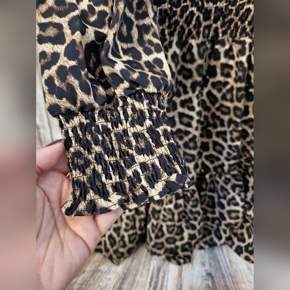 Michael KorsSmocked Leopard-Print Dress - Picture 8 of 8